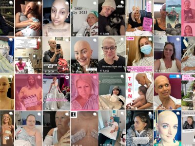 A collage of social media posts from Breast Cancer Now's This Is Me Now social media campaign.