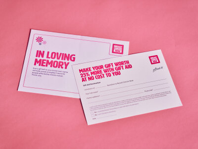 Fund in memory pack assets against a pink backdrop.