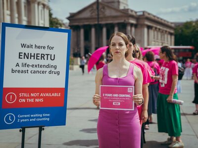 Breast Cancer Now Enhertu stunt.