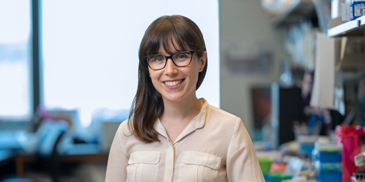 A photo of Dr Cinzia Imberti smiling in a lab.