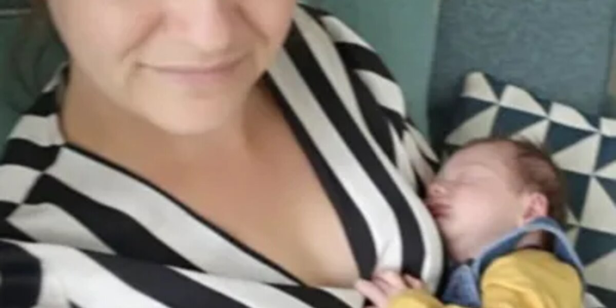 Selfie photo of Vicki with her baby son.