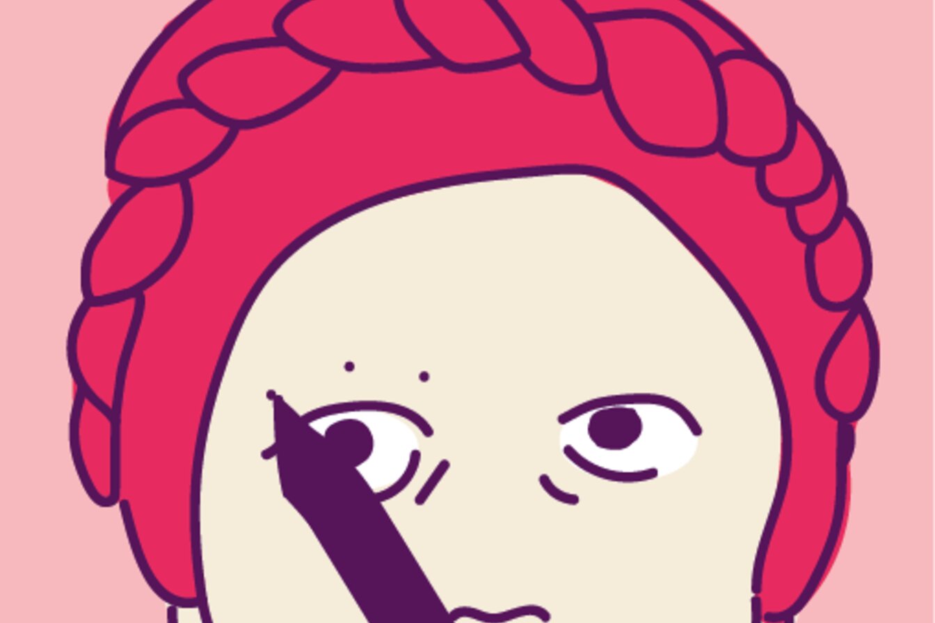 Line up the top of your pencil with the outer corner of your eye, and mark a final dot. This is where your eyebrow will end.