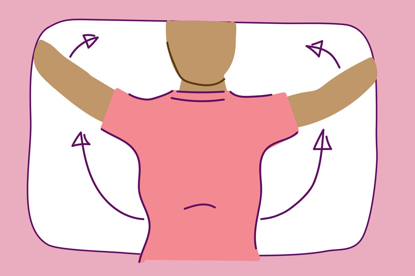 6. Raise your arms up towards the ceiling and gently lower back down