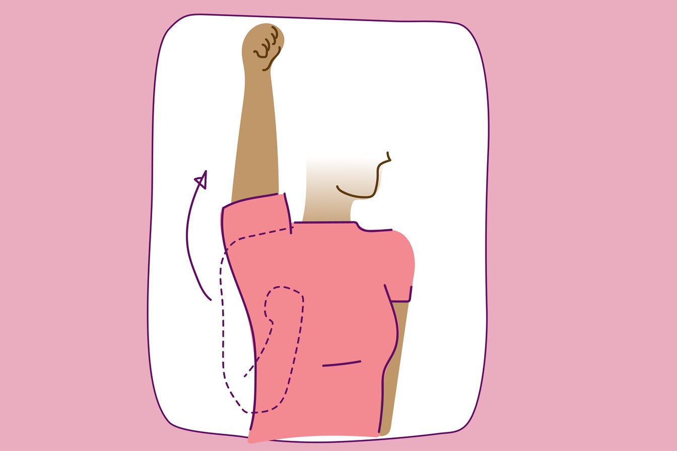5. Raise your arm from your side up above your head and gently lower back down