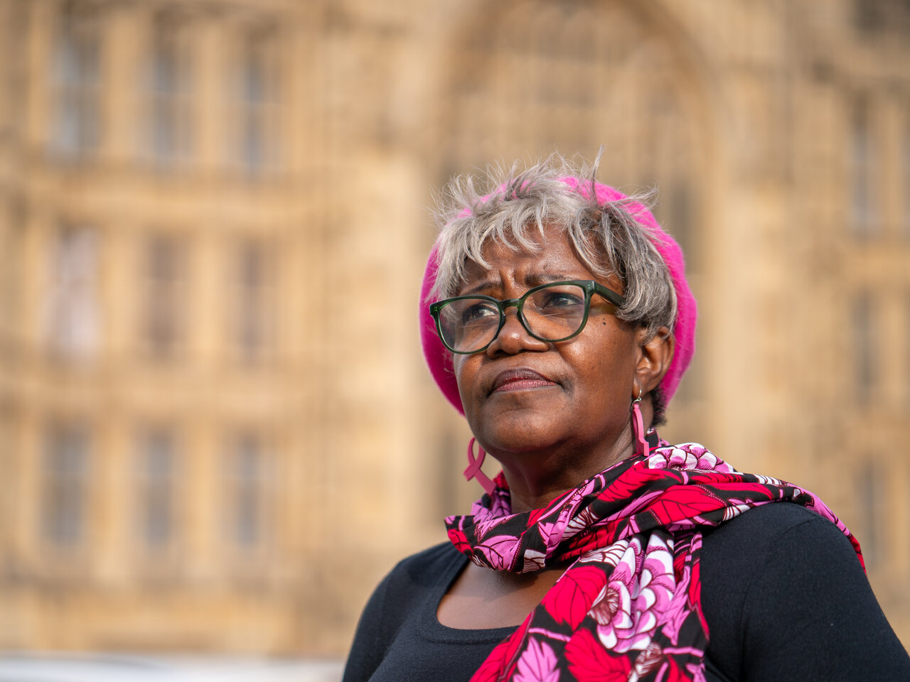 Val, posing for portraits in Westminster.