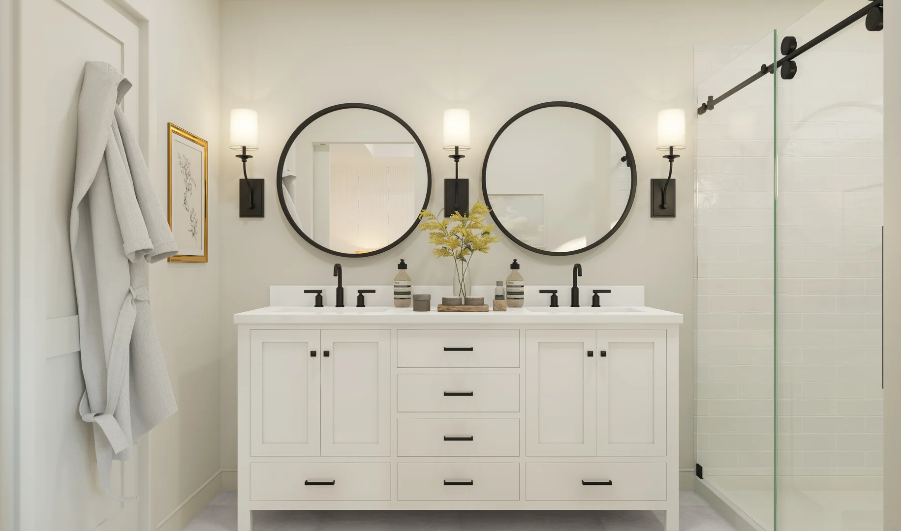 Cape May Primary Bath Farmhouse Palette 2 Level 1 Traditional Farmhouse