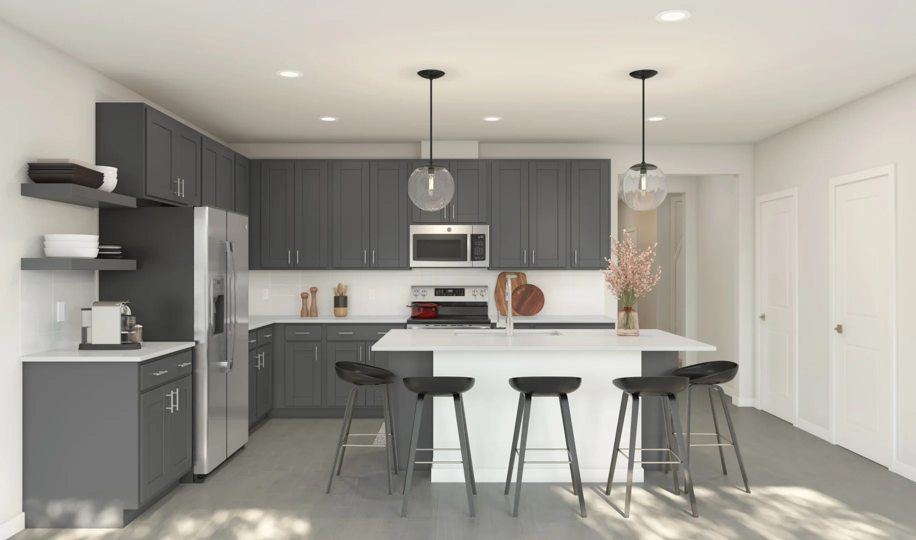 Ocala Kitchen Loft Palette 4 Ascend Black and White Loft