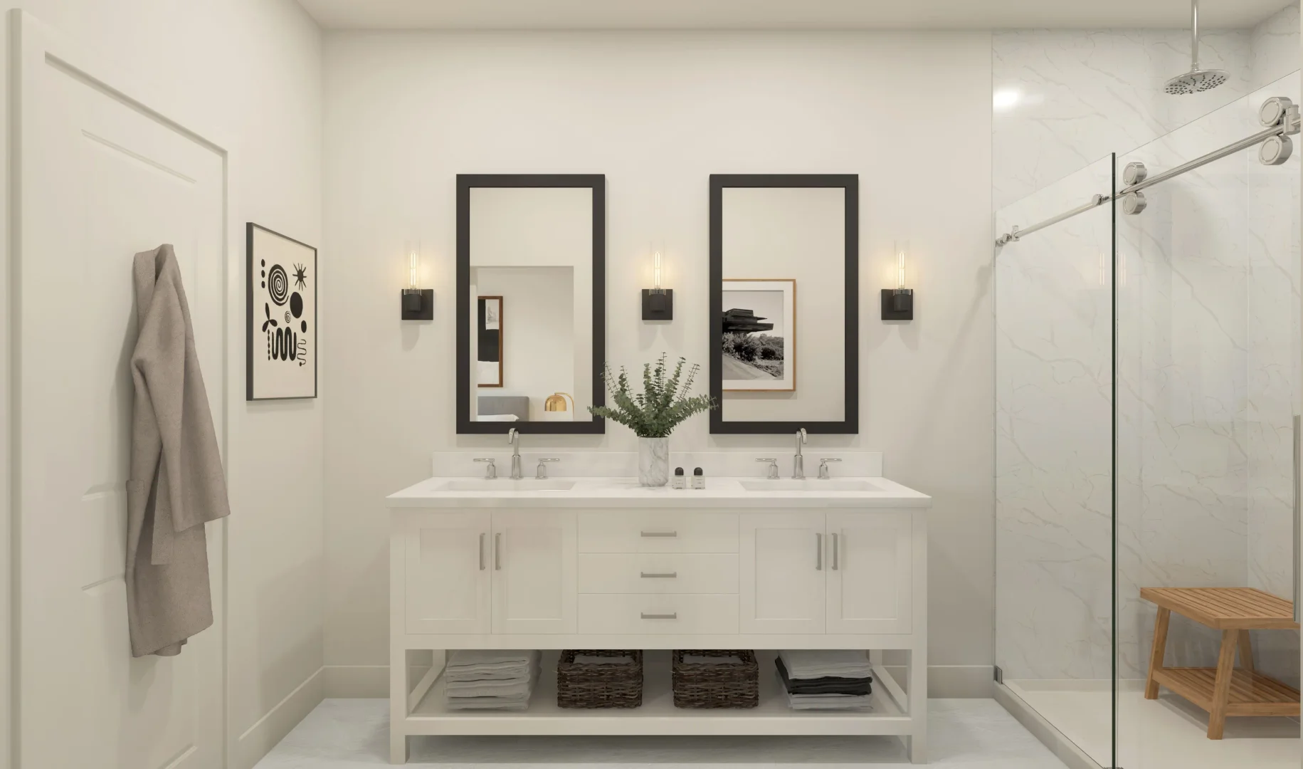  Orinda Primary Bath Plus Loft Palette 4 Level 1 Black and White Loft
