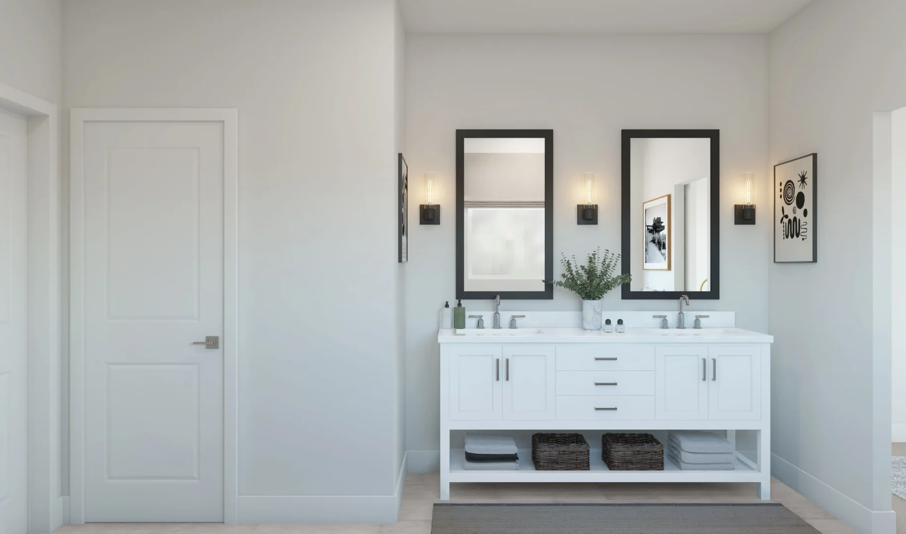 Evora Primary Bath Loft Palette 2 Level 1 Black and White Loft