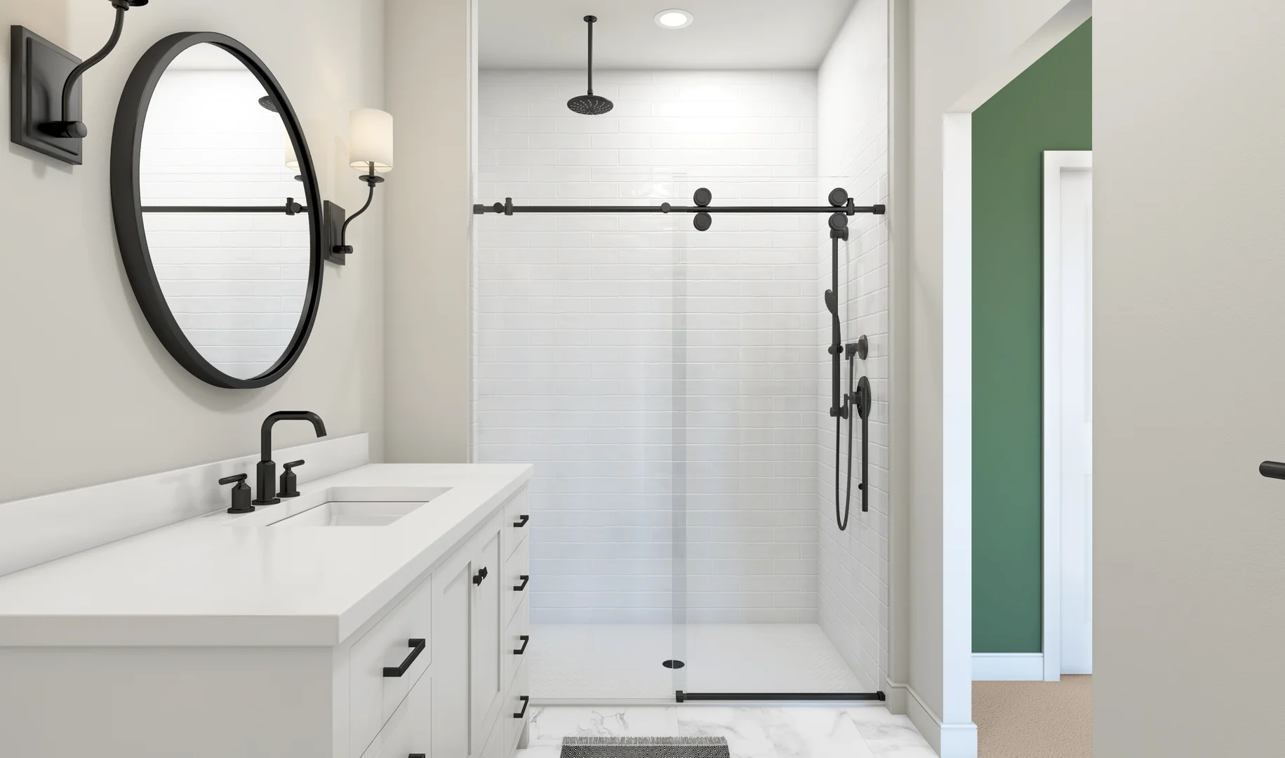 Lofts at Gambrill Glenn Montauk II Primary Bath Plus Farmhouse Palette 5 Level 1 Industrial Farmhouse