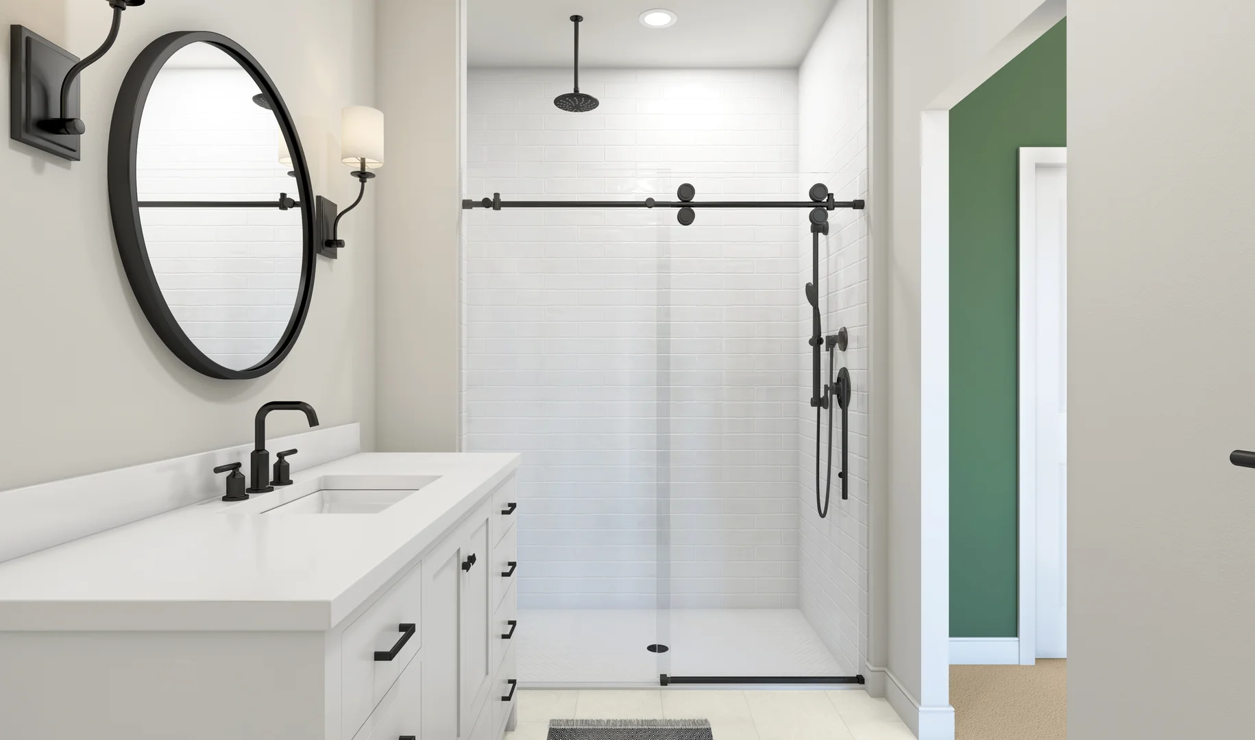 Lofts at Gambrill Glenn Montauk II Primary Bath Plus Farmhouse Palette 1 Level 1 Industrial Farmhouse