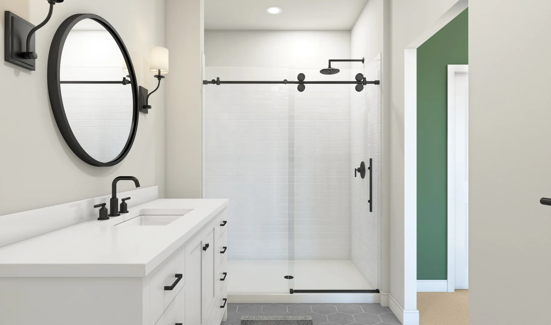 Lofts at Gambrill Glenn Montauk II Primary Bath Farmhouse Palette 3 Level 1 Industrial Farmhouse