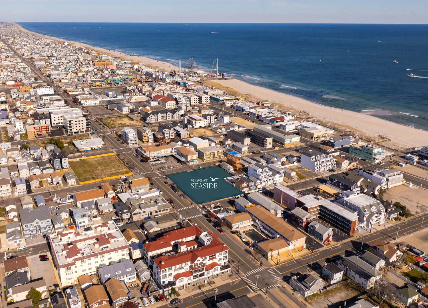 Views at Seaside Views at Seaside Aerial with Logo