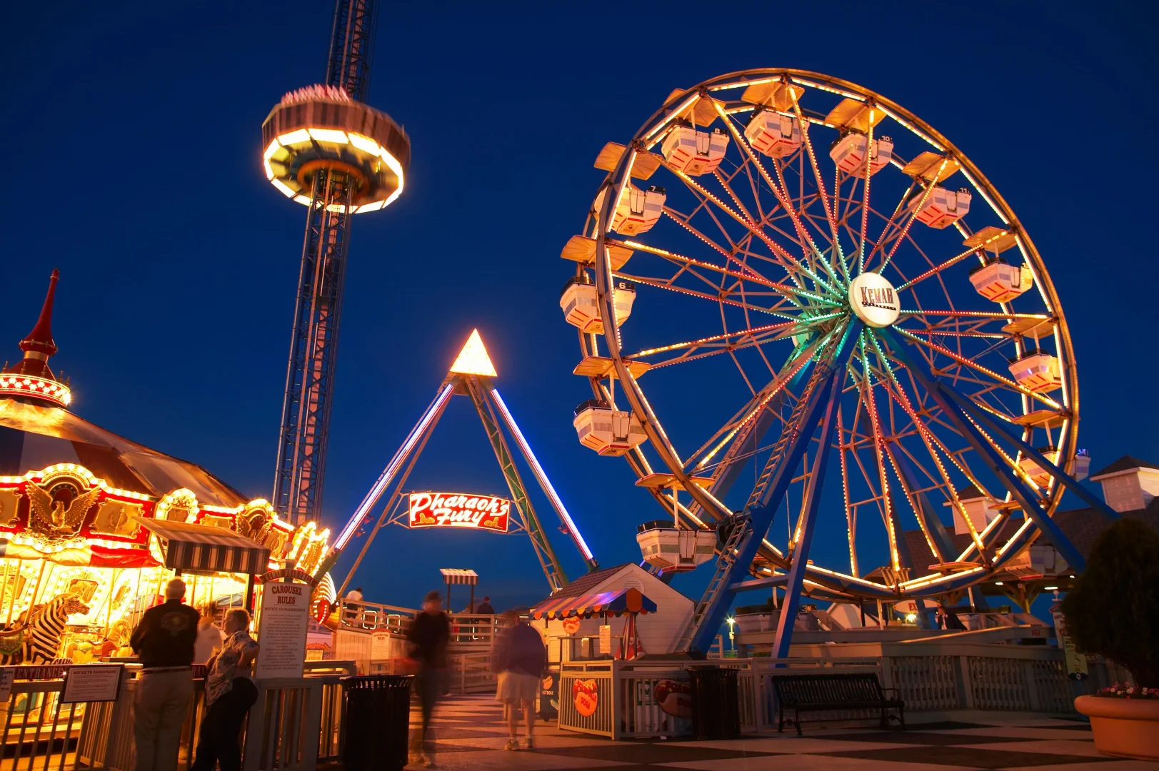 Kemah Boardwalk Amusements at Night