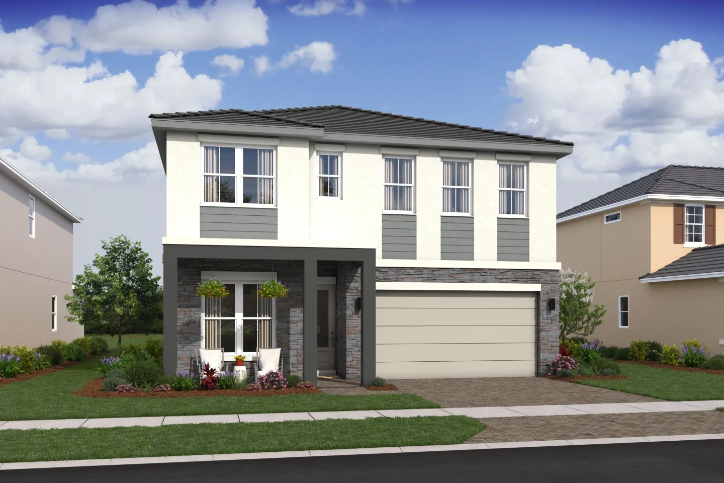 Parkside at Tuttle Royale Positano III Positano III Contemporary Elevation DAY Level 3