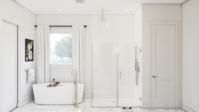 Primary Bath SHW Dallas Green Meadows Warren SPEC 3 Base Palette 5 Furnished