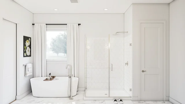 Primary Bath SHW Dallas Green Meadows Warren SPEC 3 Base Palette 5 Furnished