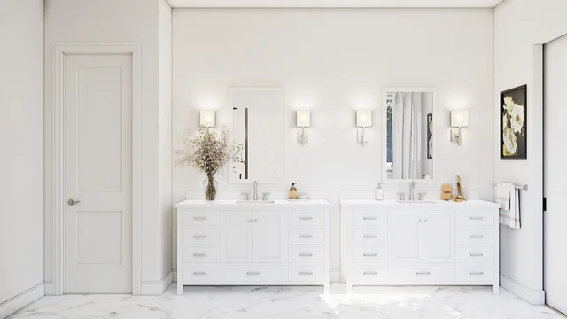 Primary Bath VTY Dallas Green Meadows Warren SPEC 3 Base Palette 5 Furnished