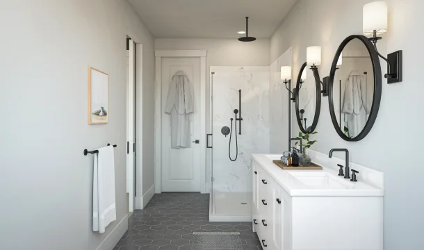Chapel Creek Tuscaloosa Primary Bath Farmhouse Palette 3 Level 2 Industrial Farmhouse