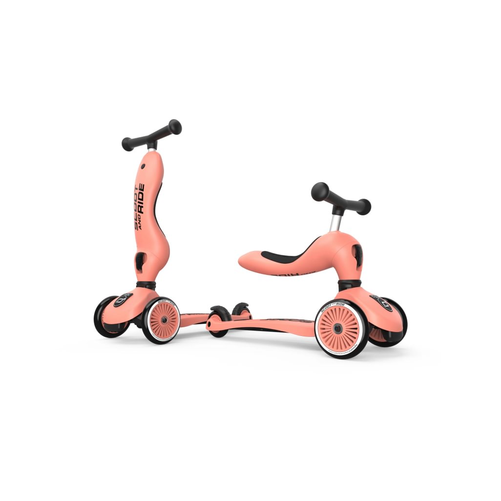 Scoot and Ride Highwaykick 1 2 in1 kickboard with seat - peach
