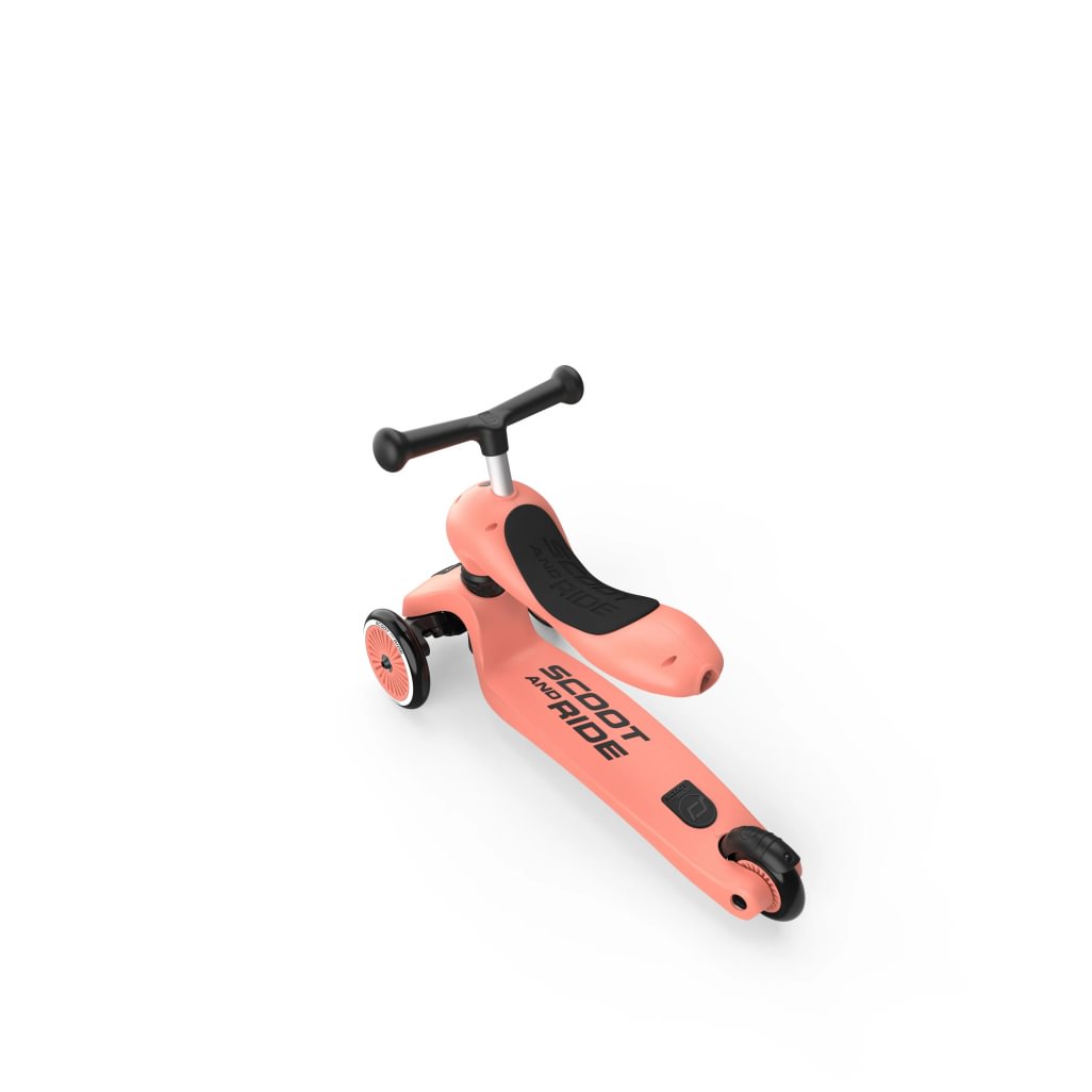 Scoot and Ride Highwaykick 1 2 in1 kickboard with seat - peach