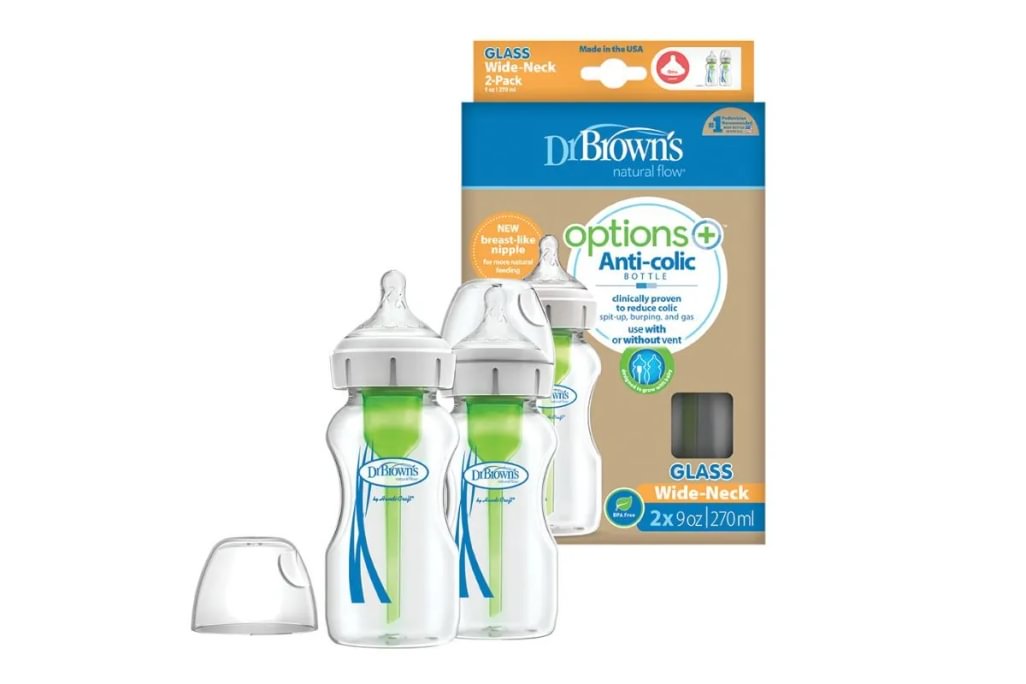 Set Sticle din Sticlă Dr. Brown’s Options+ 2 buc cu gât larg 270ml