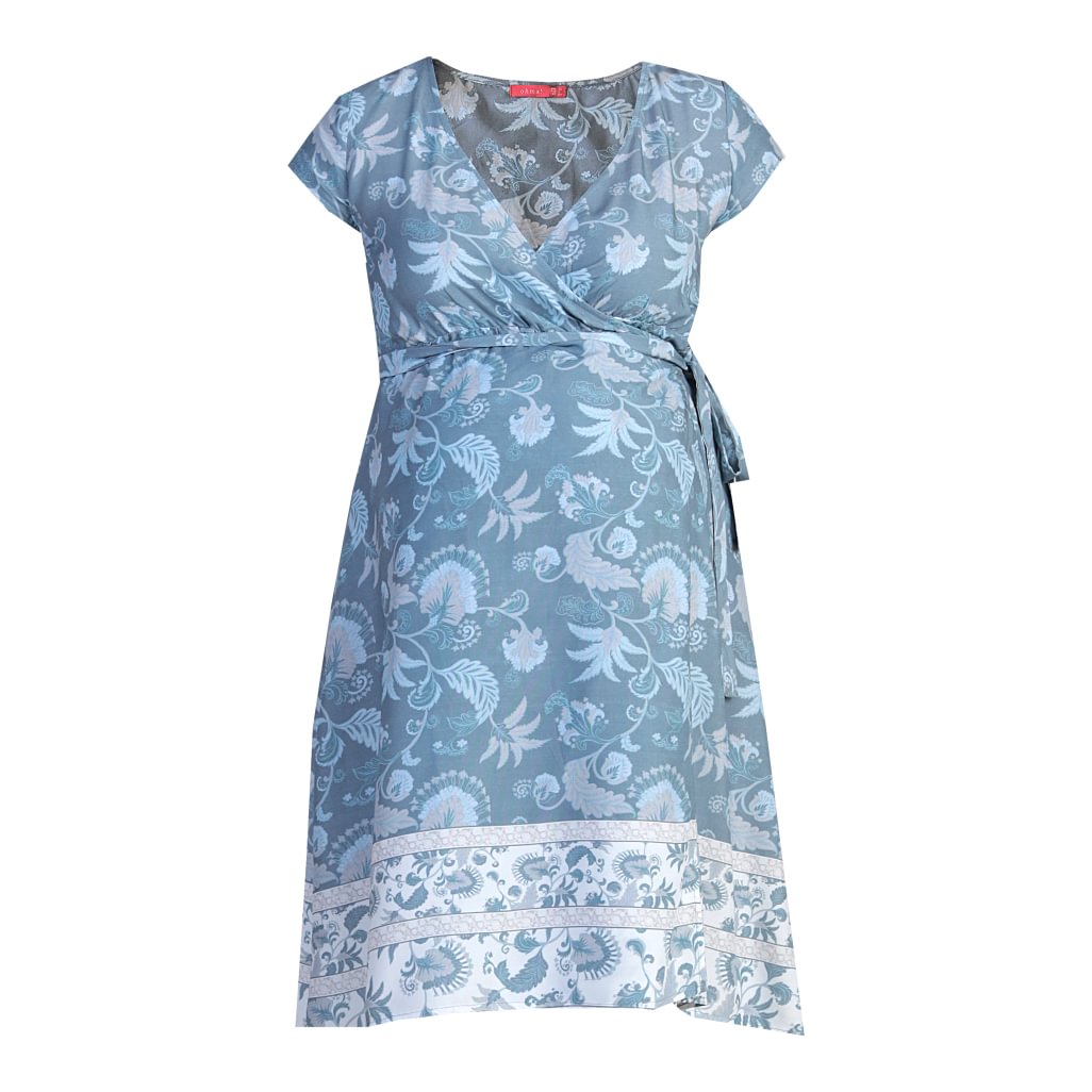 Ohma! Rochie imprimată de maternitate parte peste parte