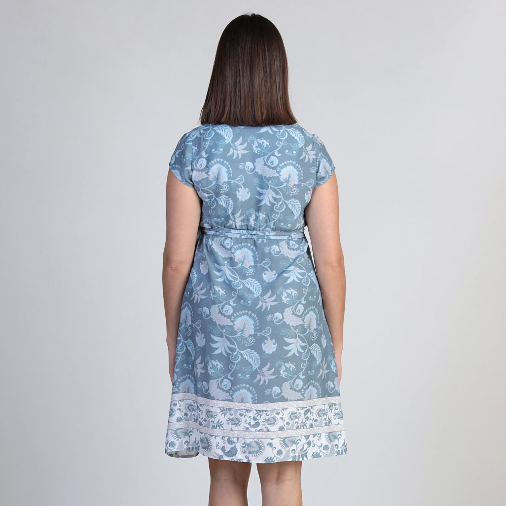 Ohma! Rochie imprimată de maternitate parte peste parte