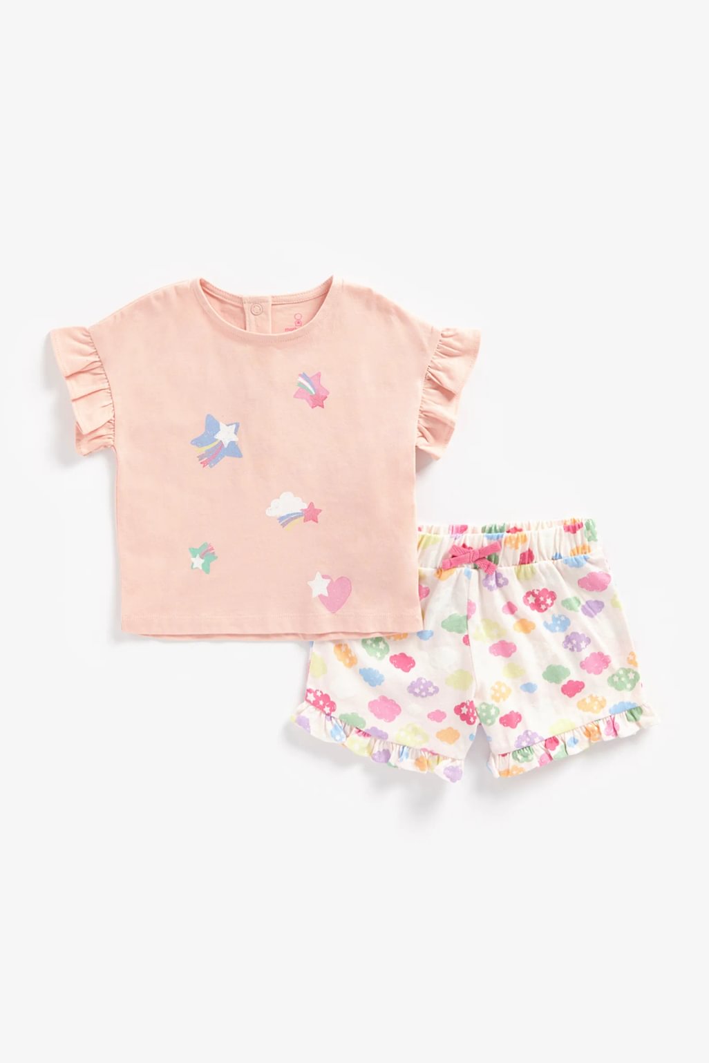 set tricou și pantaloni scurți, roz