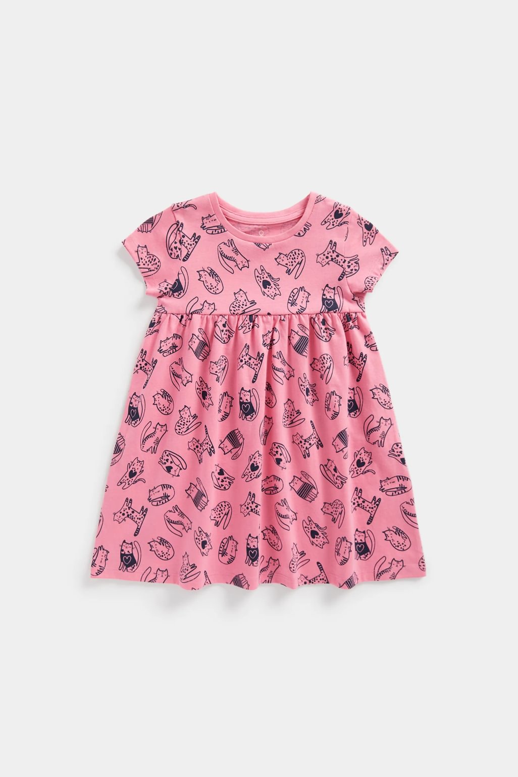rochie din jersey roz cu model pisică