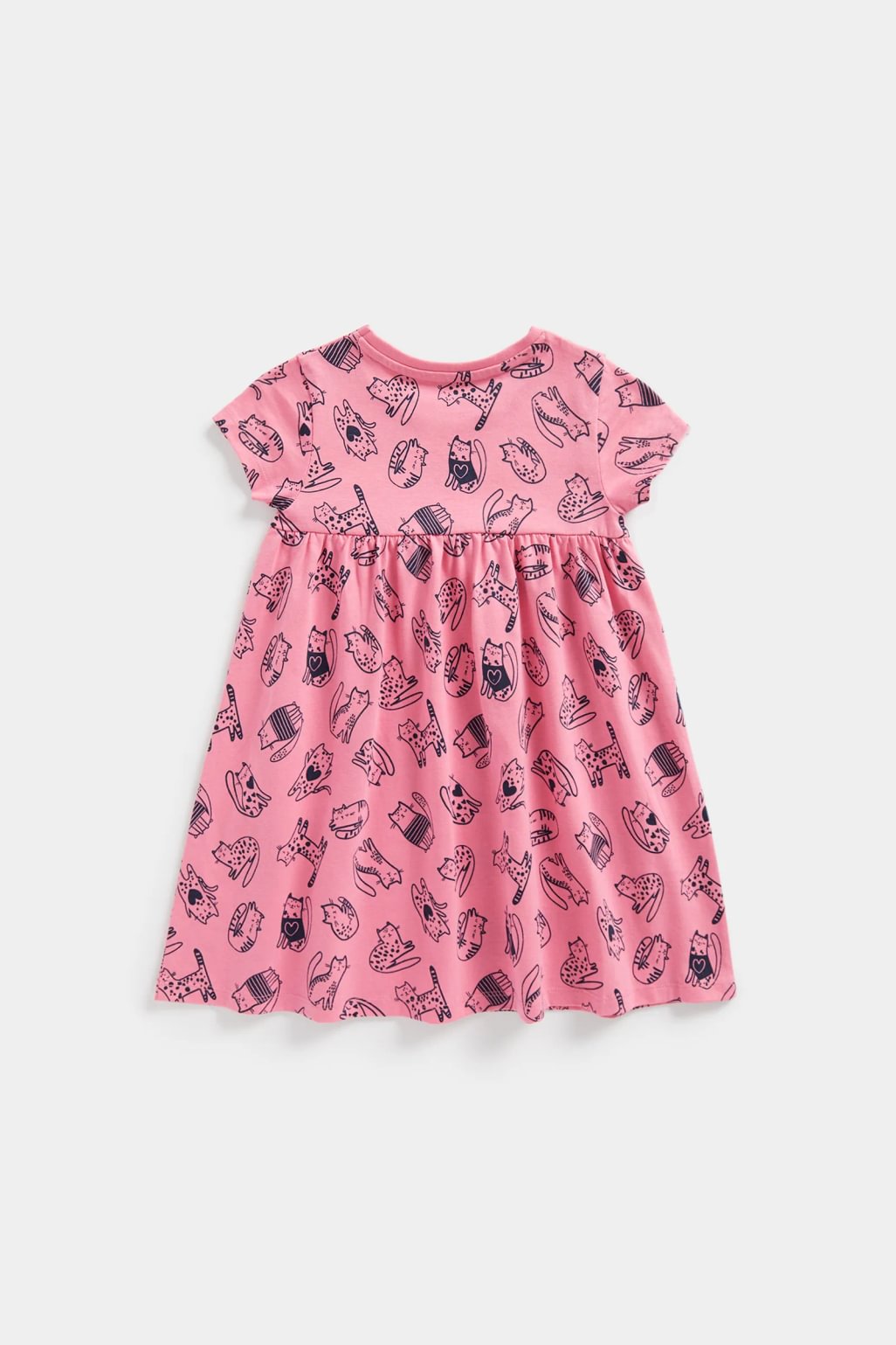 rochie din jersey roz cu model pisică
