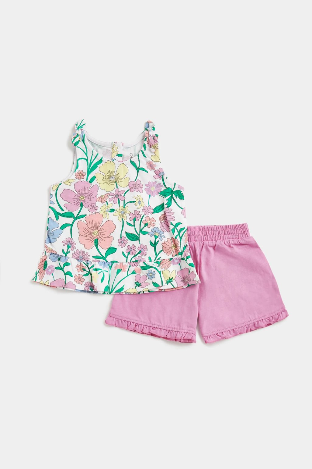 set top maiou și pantaloni scurți, model floral