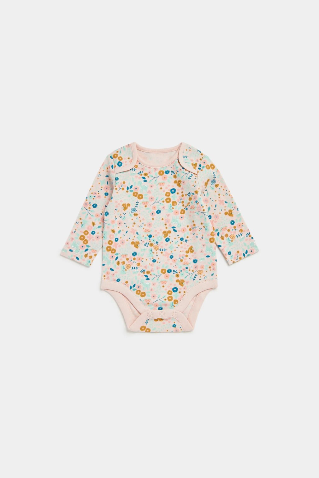 body-uri cu mâneci lungi pentru bebeluși, model floral de pădure - set 5 buc