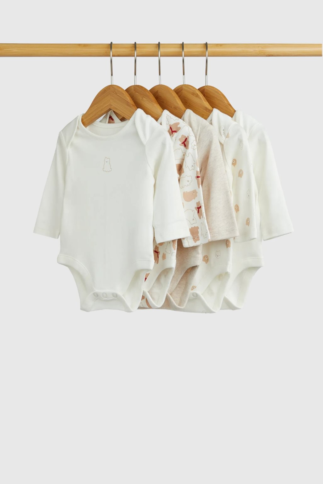 "Winter Bear", body-uri cu maneci lungi, model ursulet - set 5 buc