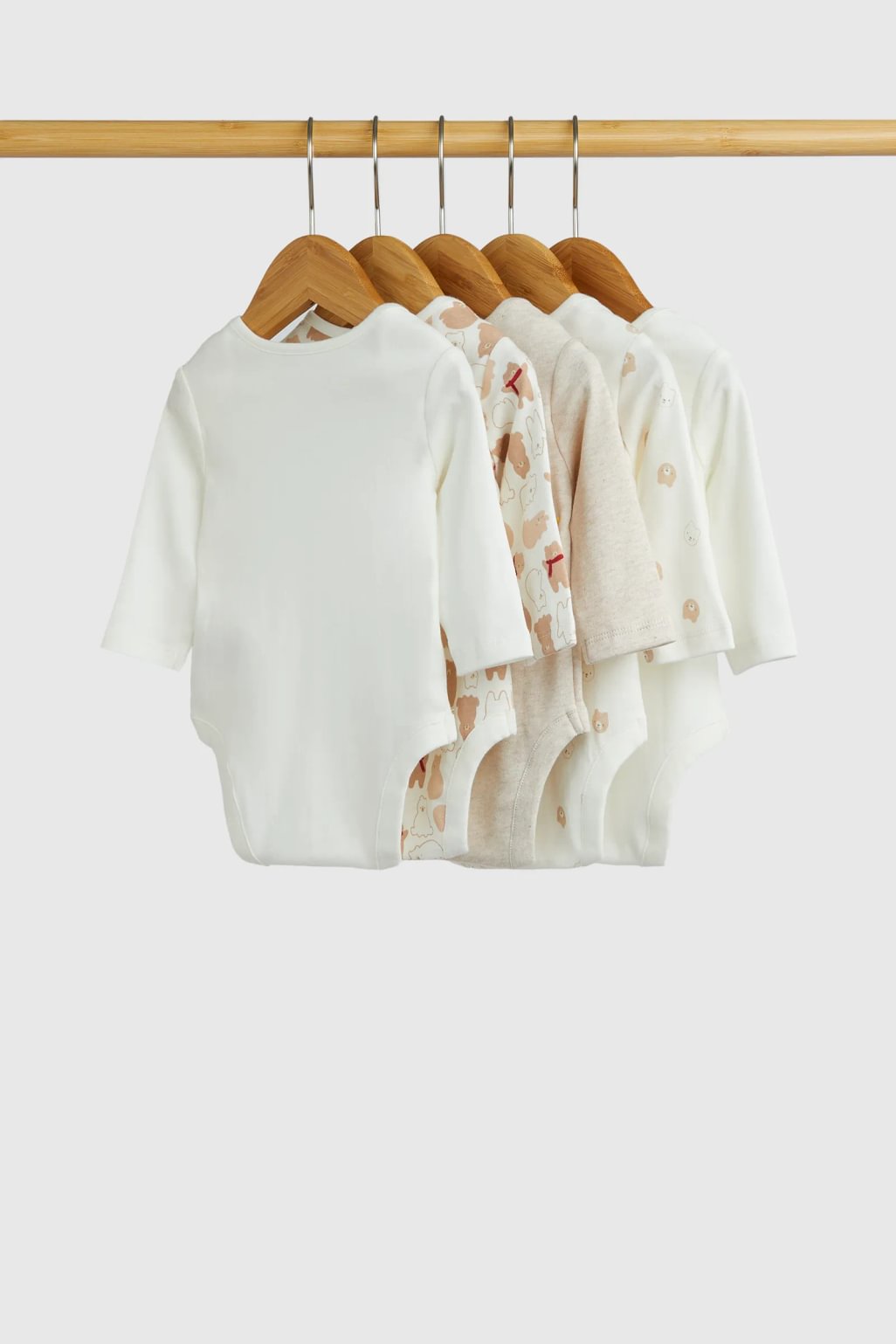"Winter Bear", body-uri cu maneci lungi, model ursulet - set 5 buc