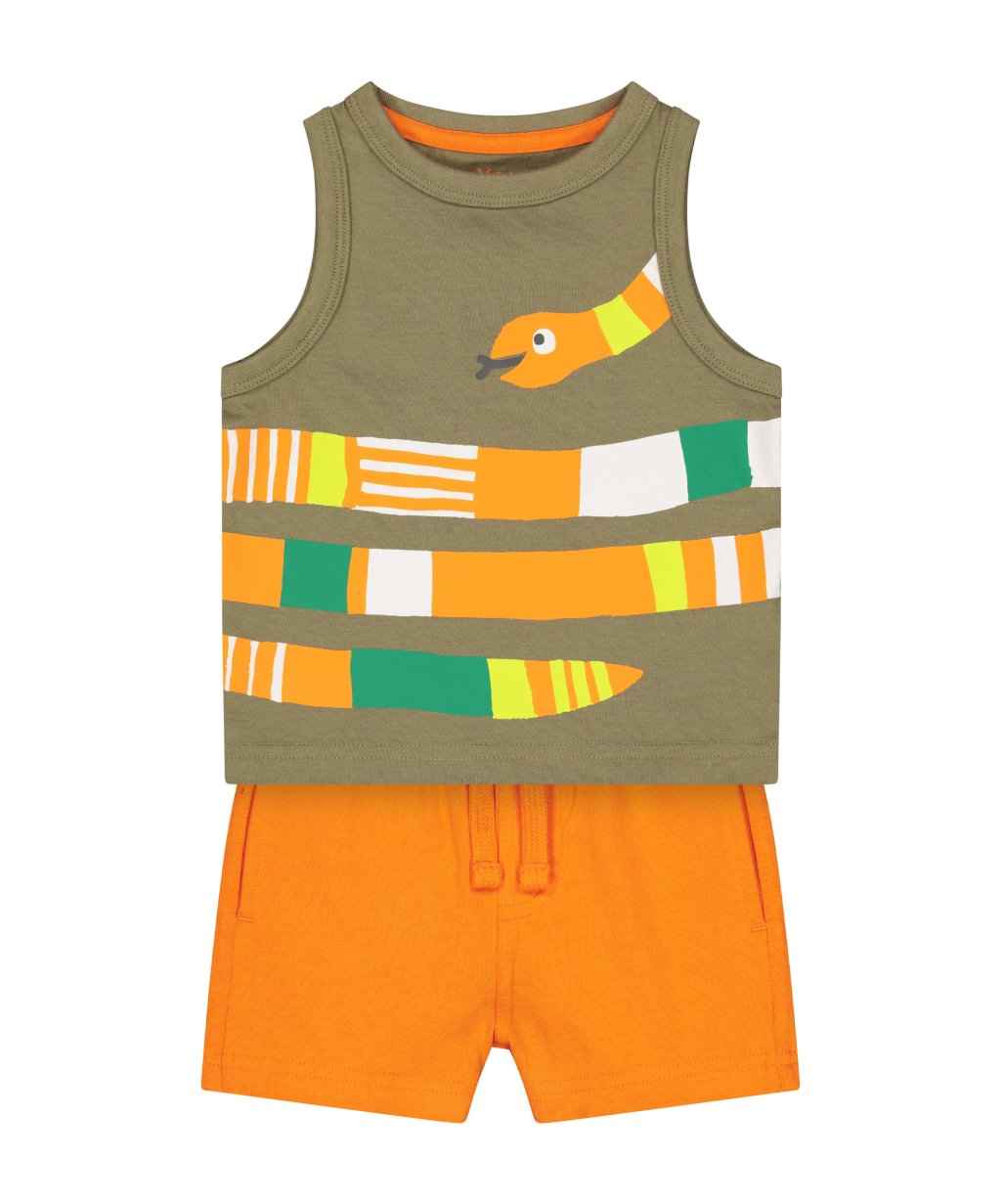 set tricou și pantaloni scurți, model șarpe