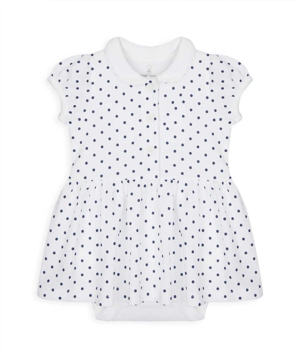 rochie romper din material pique cu model clasic