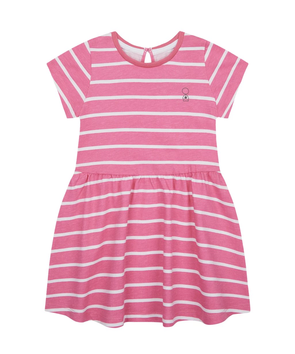 rochie din jersey roz cu dungi