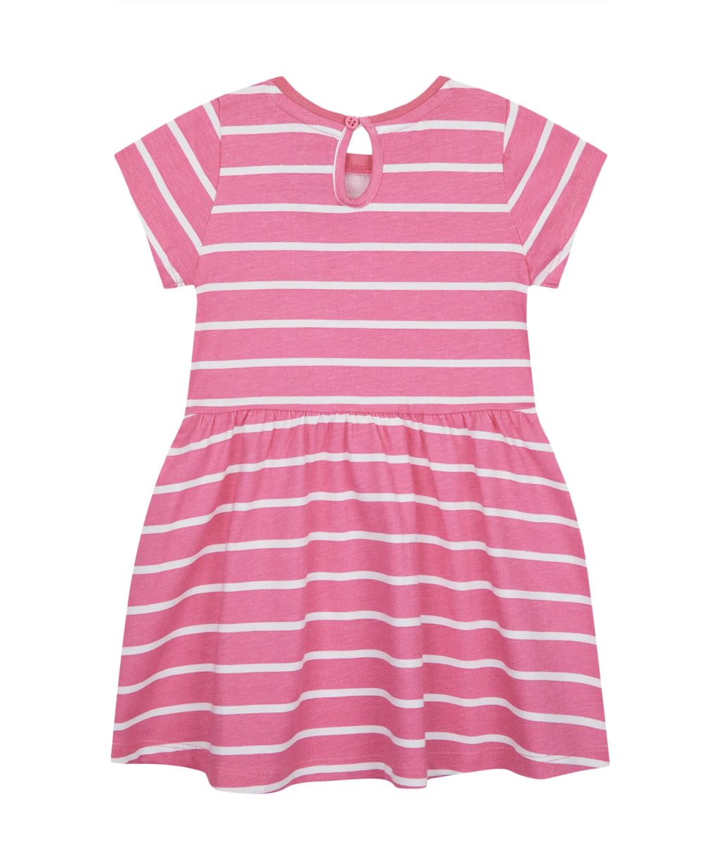 rochie din jersey roz cu dungi