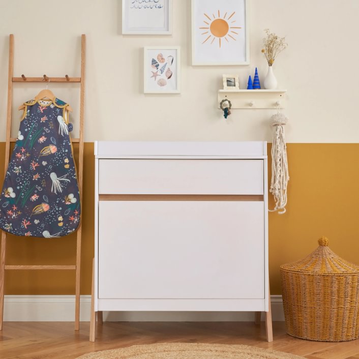 Tutti Bambini Fuori συρταριέρα - white/light oak