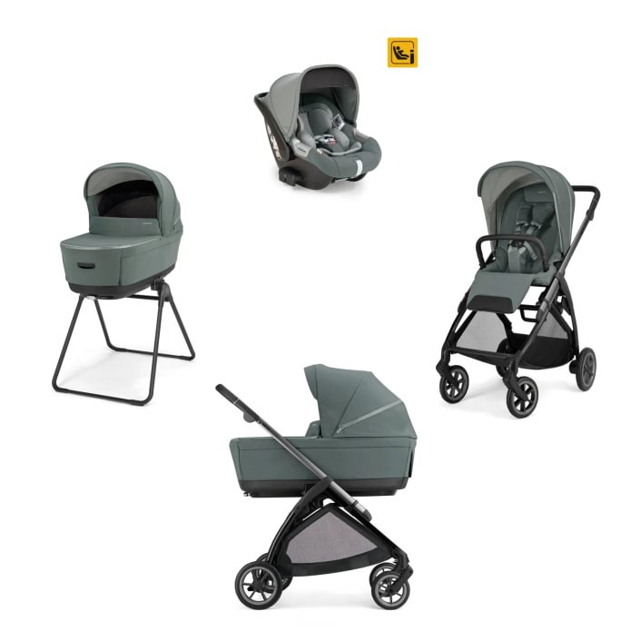 Inglesina Electa Quattro System + Darwin Car Seat – studio grey fabrics/chassis iridium black frame